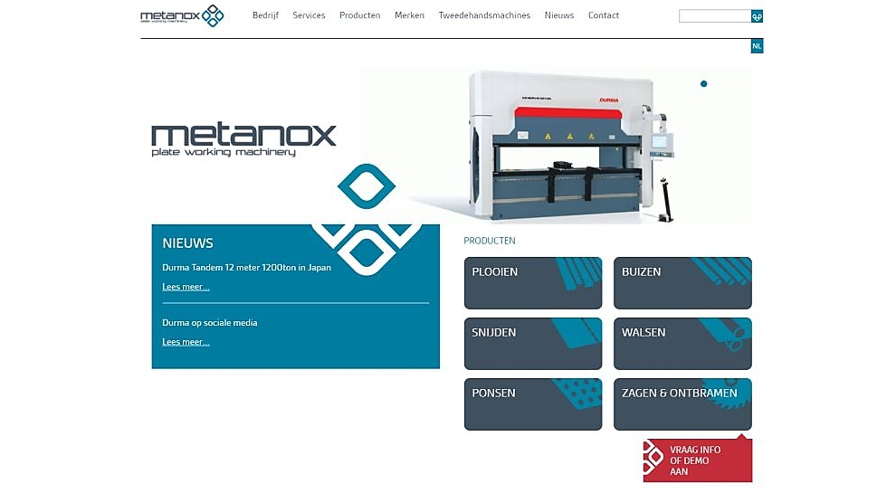 Nieuwe website van Metanox